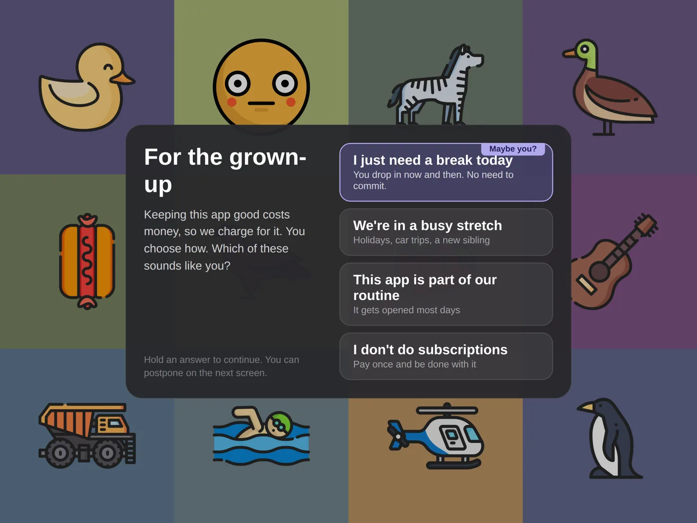 The parent check asks: Which of these sounds like you?